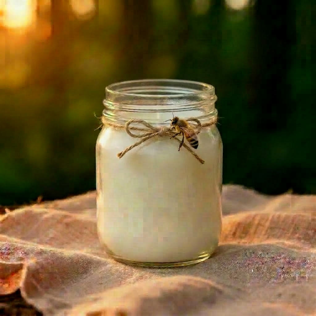 Whipped tallow and bone marrow cream in a 4 oz glass mason jar