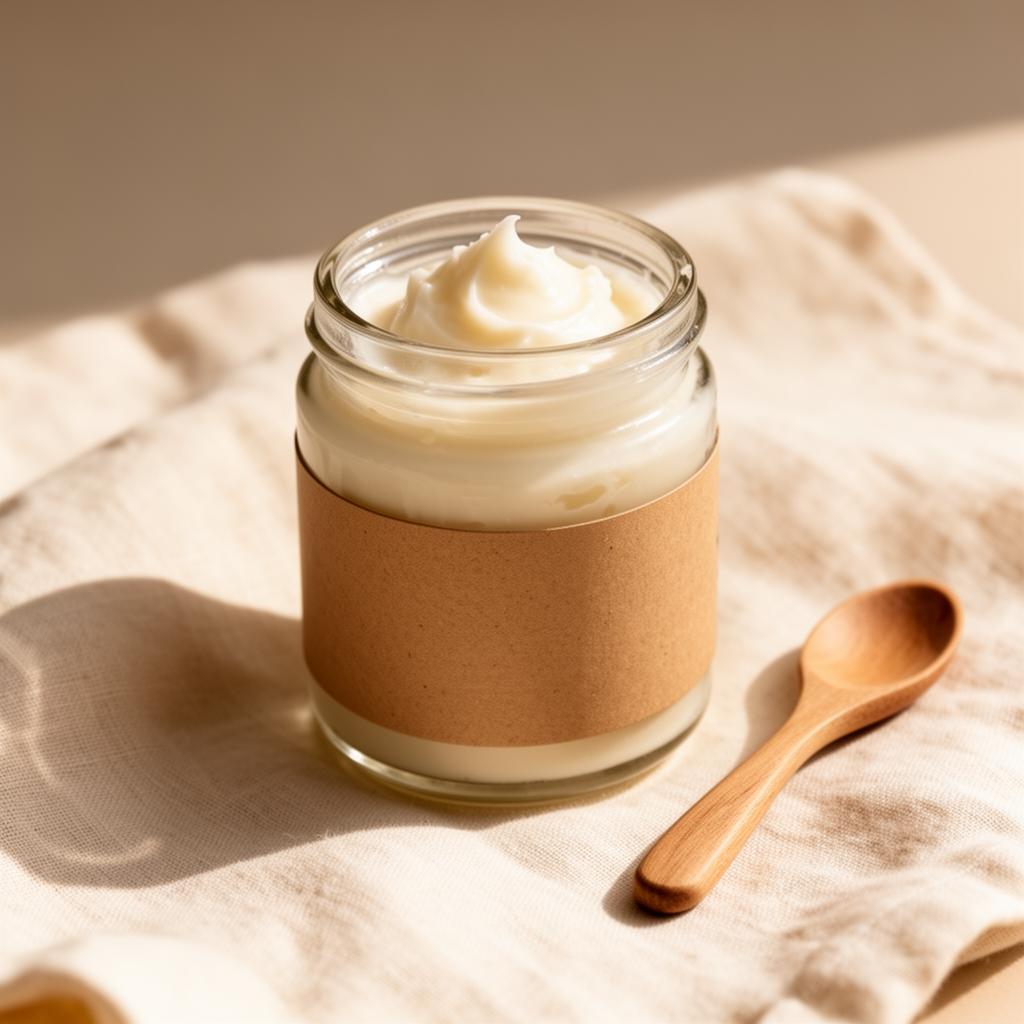 Plain whipped tallow cream for babies and sensitive skin in a glass mason jar